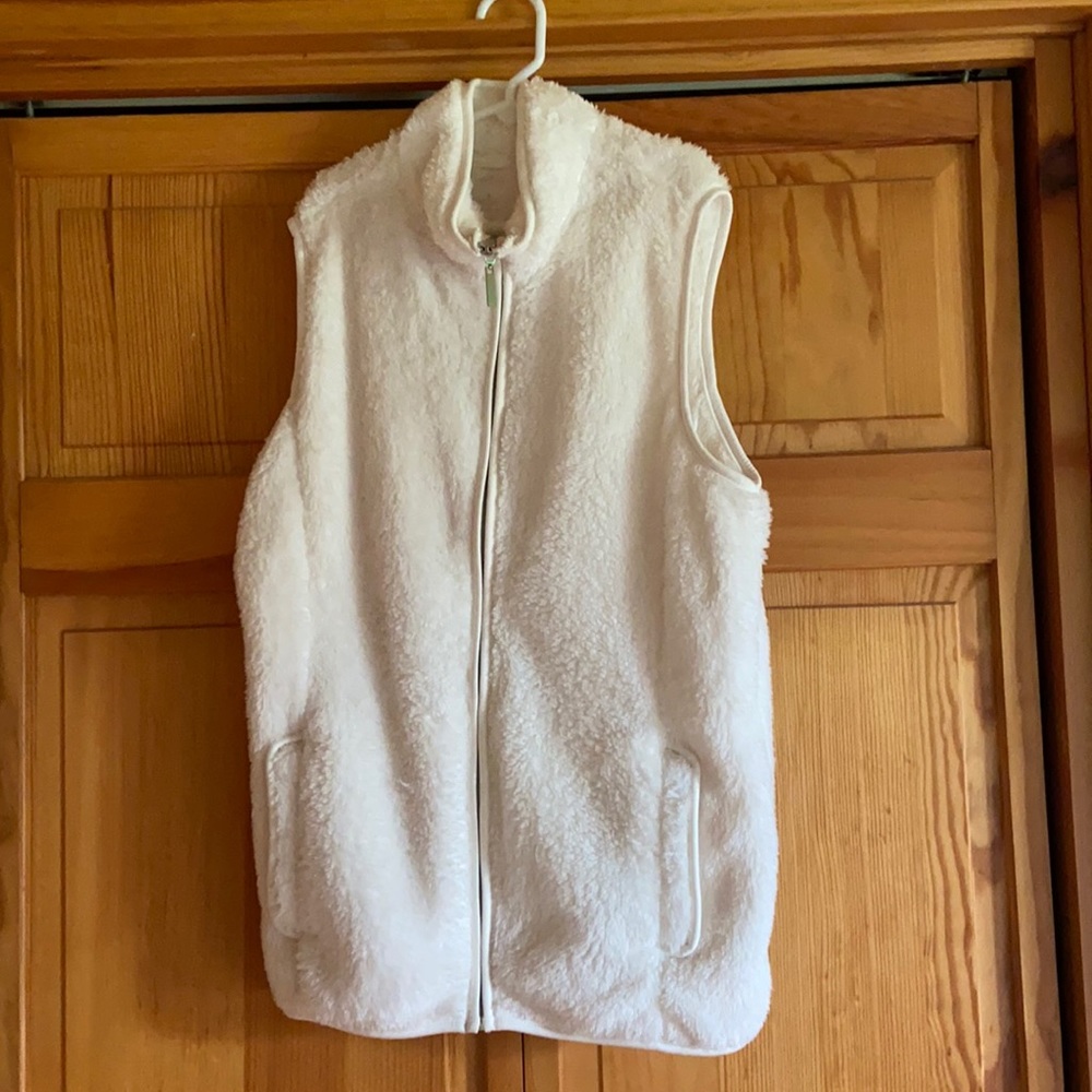Faux fur zip front vest